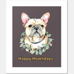 Happy Howlidays French Bulldog Posters and Art